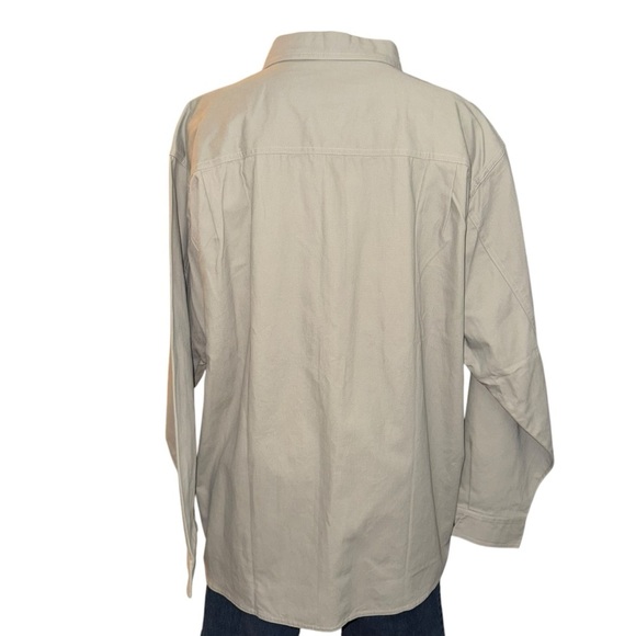 Vintage 90’s Marlboro Man Gear XL Beige Button-Up Shirt heavy 100% Cotton - Picture 3 of 5